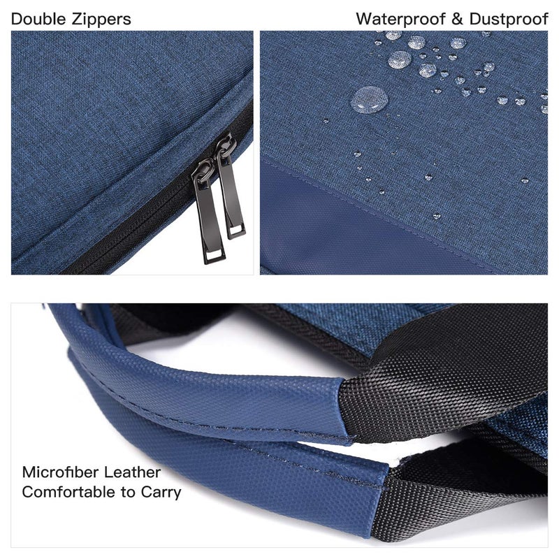 imComor 15.6 Inch Laptop Sleeve Bag, Waterproof Men Women TSA Case for Macbook Pro 16 M4 M3 M2 M1, Acer Aspire E15/Predator, Lenovo Ideapad 1 15.6, HP Envy/Victus 15.6, ASUS Dell 15 16 Case, Navy Blue - Image 5